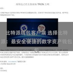 比特派钱包客户端 选择比特派：最安全便捷的数字资产钱包