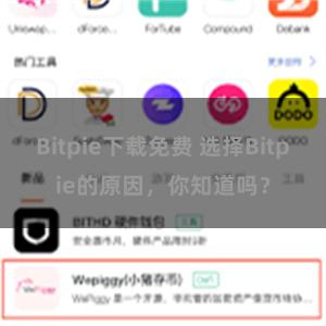 Bitpie下载免费 选择Bitpie的原因，你知道吗？