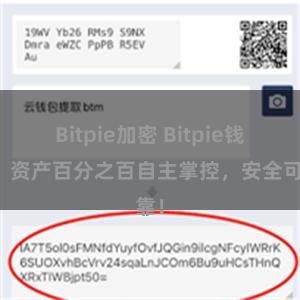 Bitpie加密 Bitpie钱包：资产百分之百自主掌控，安全可靠！