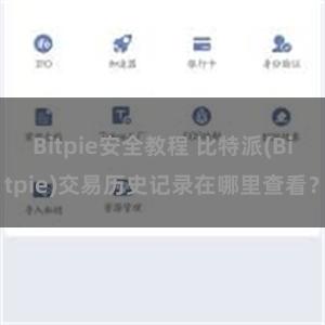 Bitpie安全教程 比特派(Bitpie)交易历史记录在哪里查看？