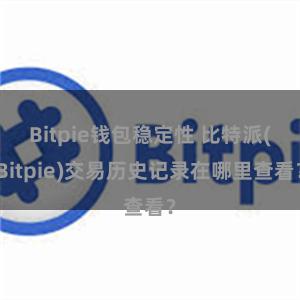 Bitpie钱包稳定性 比特派(Bitpie)交易历史记录在哪里查看？