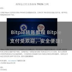 Bitpie转账教程 Bitpie支付受欢迎，安全便捷！